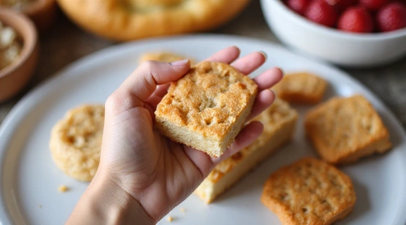 Una persona resistiendo la tentación de un dulce, simbolizando el manejo de antojos.
