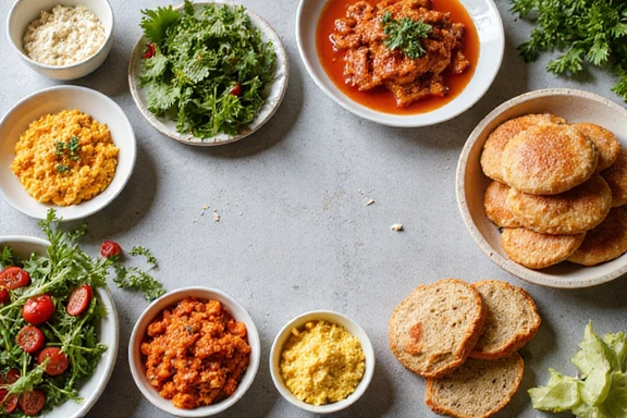 Variety of specialized diet foods like gluten-free bread and vegan options